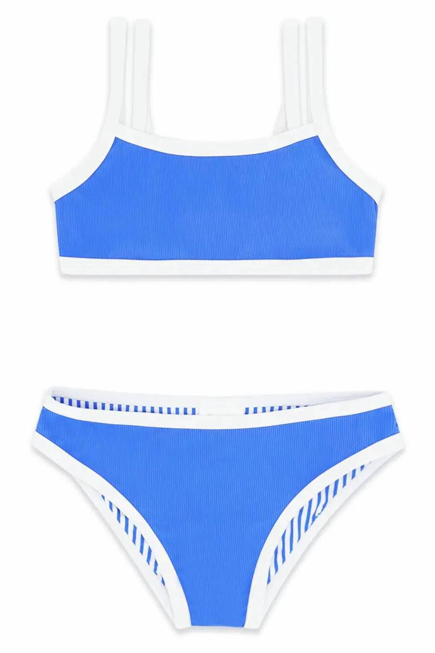 NEW FEATHER 4 ARROW girls maui bikini in marina blue